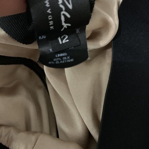 Karolina Zmarlak Tan Black Silk Blend Lined Midi Skirt Elegant Minimalist 12 - Picture 7 of 8